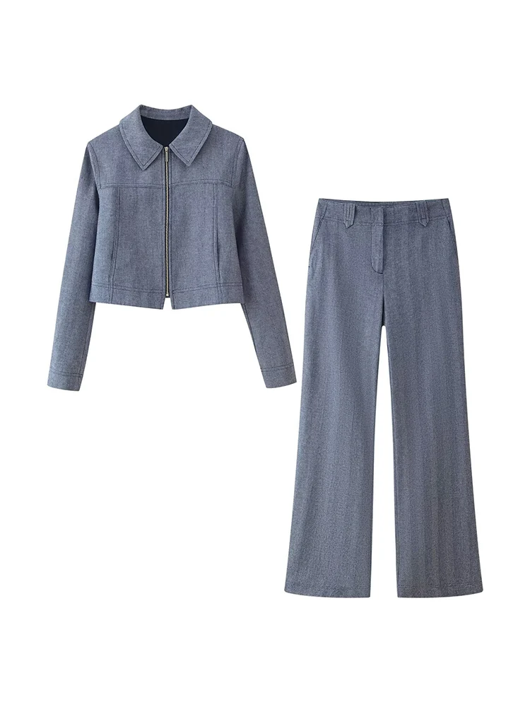 European style new women's fashion versatile temperament lapel zipper suit jacket high waist trousers
European style new women's fashion versatile temperament lapel zipper suit jacket high waist trousers