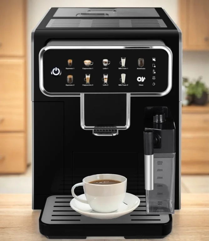 Commercial Best-selling Fully-automatic Espresso Intelligent Cappuccino Latte Coffee Maker Machine
Commercial Best-selling Fully-automatic Espresso Intelligent Cappuccino Latte Coffee Maker Machine