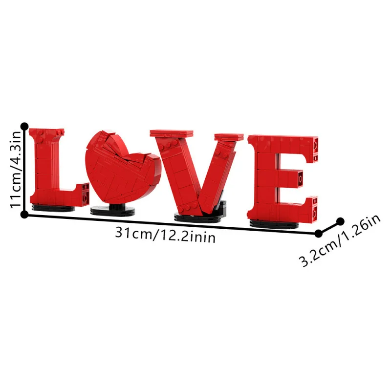 Children Assembly Model Gift A1940 Love Text Building Blocks MoC-208993 Creative Valentine's Day Toy Romantic Decor Present
Children Assembly Model Gift A1940 Love Text Building Blocks MoC-208993 Creative Valentine's Day Toy Romantic Decor Present