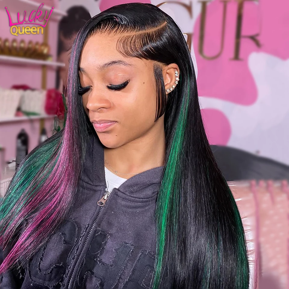 Highlight Mix Dyed Colored Purple With Green Human Hair wig 13x4 Lace Front Human Wig For Women Closure Wig Body Wave Glueless
Highlight Mix Dyed Colored Purple With Green Human Hair wig 13x4 Lace Front Human Wig For Women Closure Wig Body Wave Glueless
