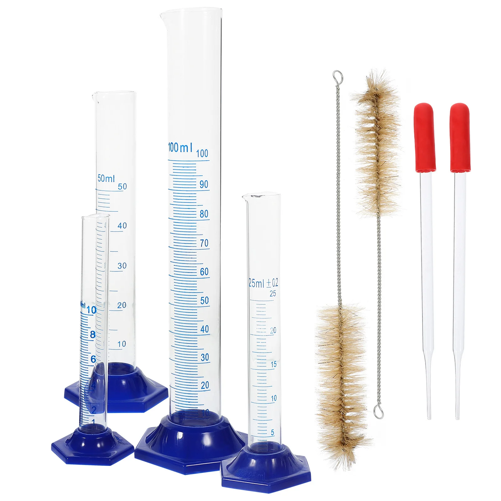 1Set Graduated Cylinder Set 10Ml 25Ml 50Ml 100Ml Glass with Plastic Base Clear Scale Markings for Lab Baking Home Use Milliliter
1Set Graduated Cylinder Set 10Ml 25Ml 50Ml 100Ml Glass with Plastic Base Clear Scale Markings for Lab Baking Home Use Milliliter