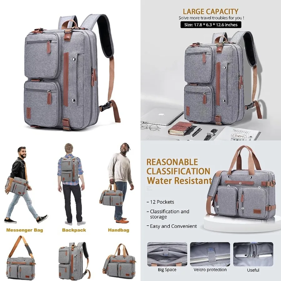 3 in 1 Laptop Bag for Men, 17.3 inch Computer Bags for Men, Laptop Backpack, for Travel Business Work, Briefcases Messenger Bag
3 in 1 Laptop Bag for Men, 17.3 inch Computer Bags for Men, Laptop Backpack, for Travel Business Work, Briefcases Messenger Bag