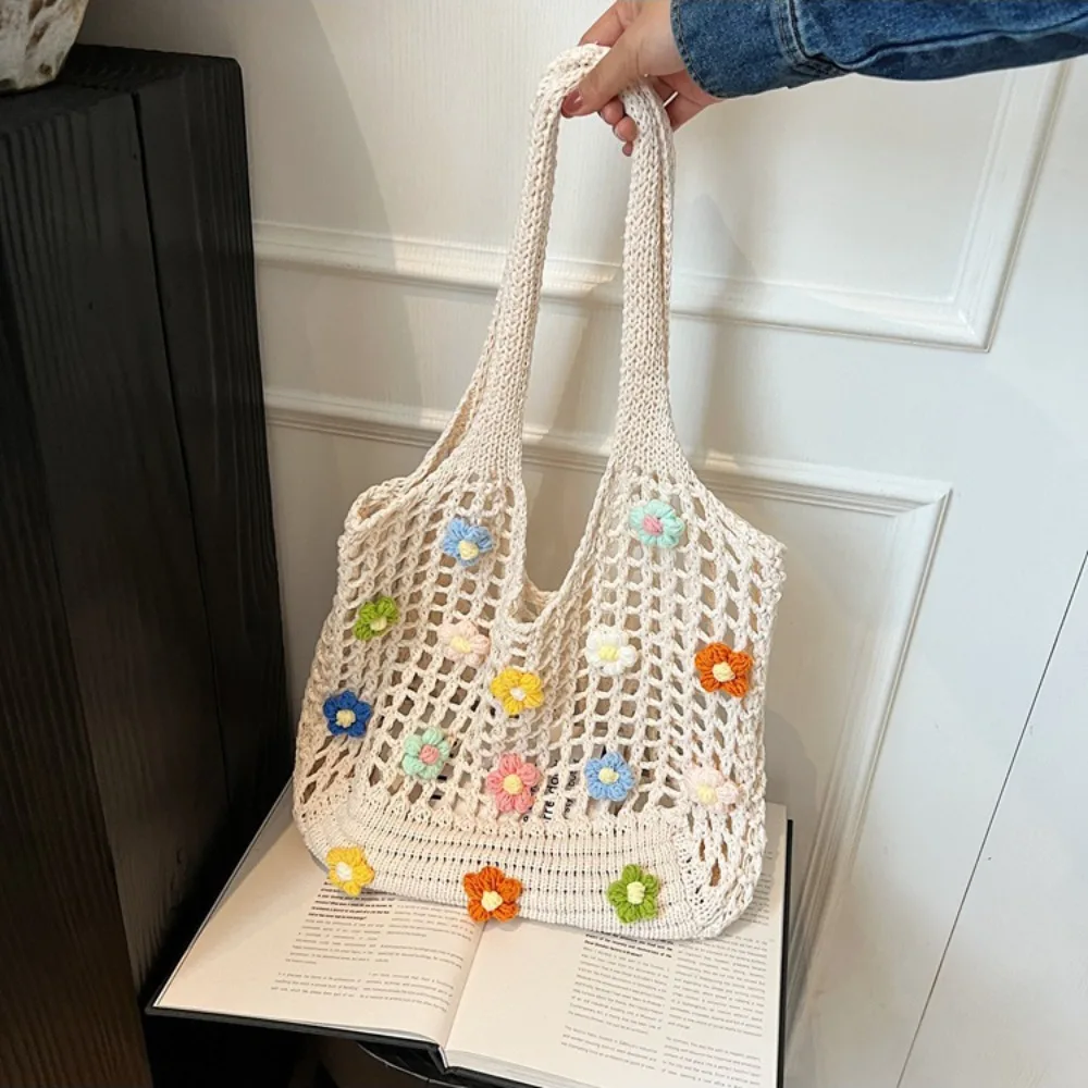 Hollow Out Flower Thread Woven Bag Tote Bag Bohemian Style Beach Bag Large Capacity Beach Handbag Hollow Shoulder Bag Streetwear
Hollow Out Flower Thread Woven Bag Tote Bag Bohemian Style Beach Bag Large Capacity Beach Handbag Hollow Shoulder Bag Streetwear