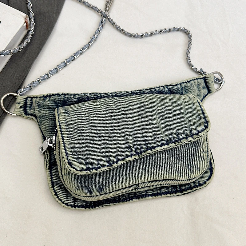 Denim Sewing Zipper Casual Waist Packs CHAINS Cool Women's Bags on Sale 2025 New Versatile Commuting Casual Women's Handbag
Denim Sewing Zipper Casual Waist Packs CHAINS Cool Women's Bags on Sale 2025 New Versatile Commuting Casual Women's Handbag