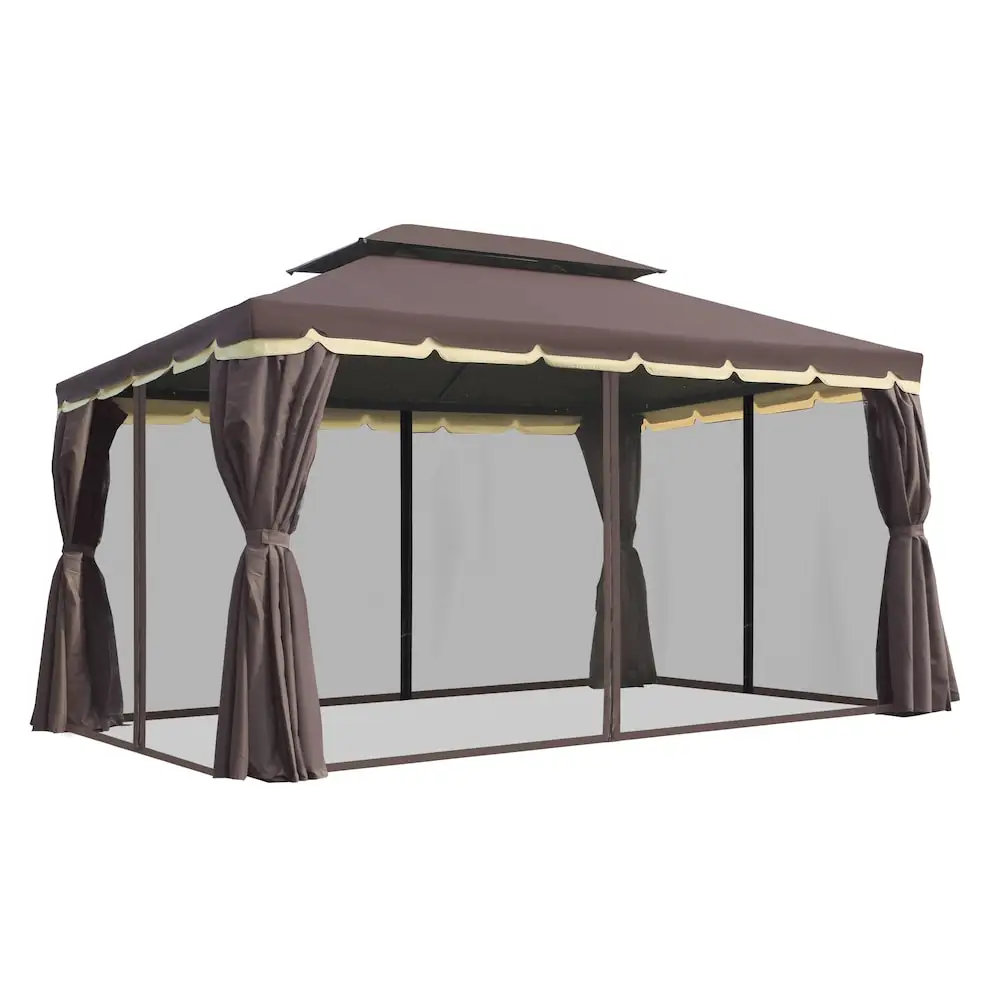10' X 13' Outdoor Patio Gazebo Garden Canopy with 2 Tier Polyester Roof Vented Mesh Sidewall Curtains Strong Aluminum Framepromo
10' X 13' Outdoor Patio Gazebo Garden Canopy with 2 Tier Polyester Roof Vented Mesh Sidewall Curtains Strong Aluminum Framepromo
