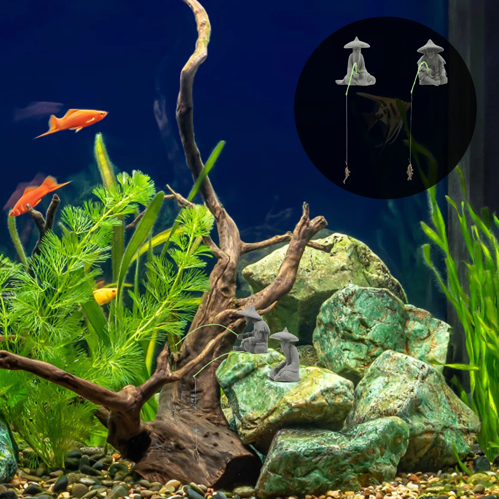 2Pcs Fishing naments Mini Fisherman Decorations Durable Aquarium Tank Adornments Realistic Statue Home Office Hotel Decor Fish
2Pcs Fishing naments Mini Fisherman Decorations Durable Aquarium Tank Adornments Realistic Statue Home Office Hotel Decor Fish