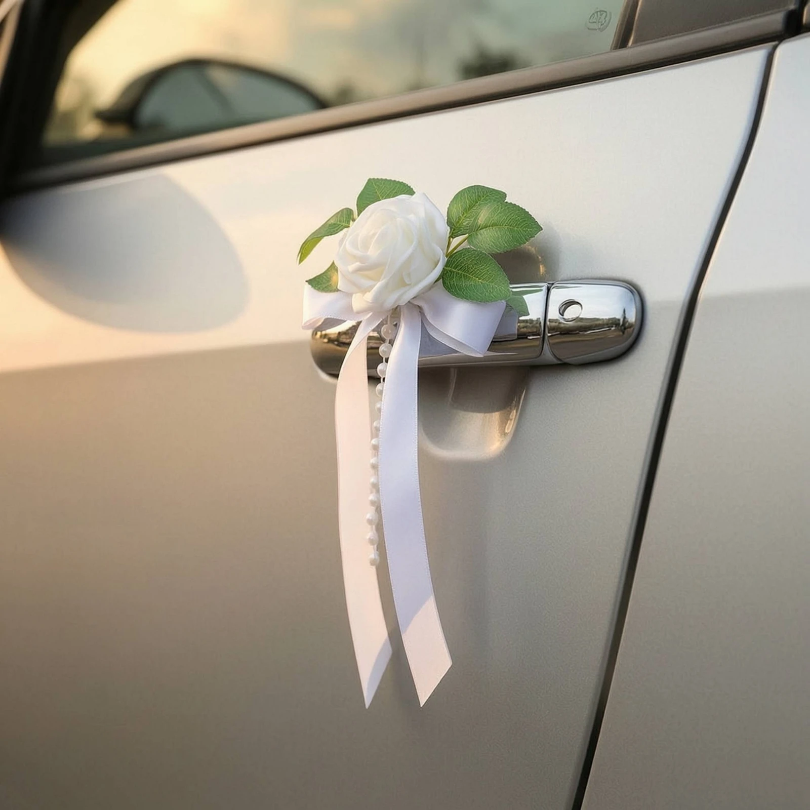 Car Mirror Flower with Pearls Vivid Wedding Car Flower with Ribbon Artificial Rose with Streamers Elegant Romantic for Brides
Car Mirror Flower with Pearls Vivid Wedding Car Flower with Ribbon Artificial Rose with Streamers Elegant Romantic for Brides