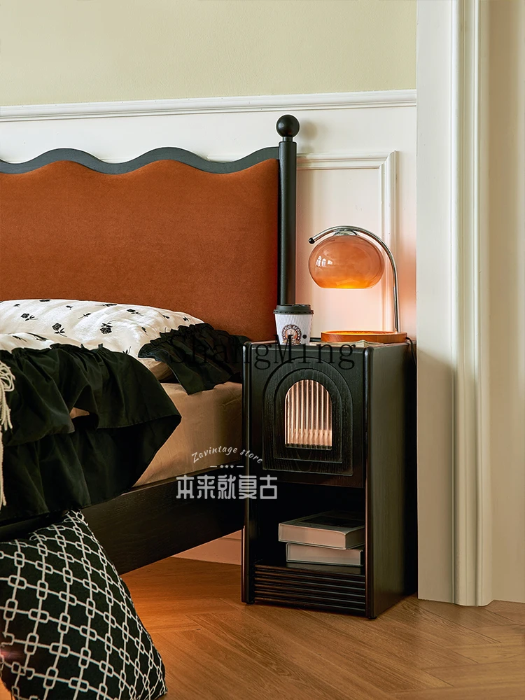 HJ narrow edge modern simple small medieval bedroom home new retro pure solid wood bedside table 
HJ narrow edge modern simple small medieval bedroom home new retro pure solid wood bedside table