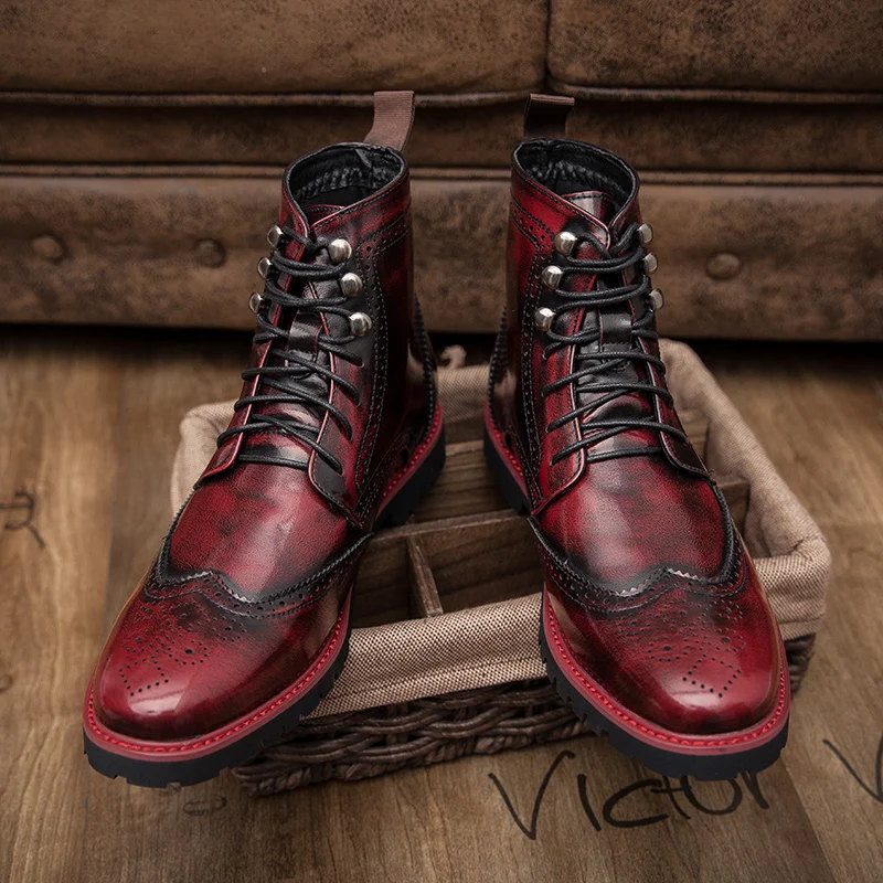 Men's Dress Shoes Handmade Fashion Business Boots Designer Shoes for Men Thick Sole Anti Slip High Top Leather Shoes Short Boots
Men's Dress Shoes Handmade Fashion Business Boots Designer Shoes for Men Thick Sole Anti Slip High Top Leather Shoes Short Boots