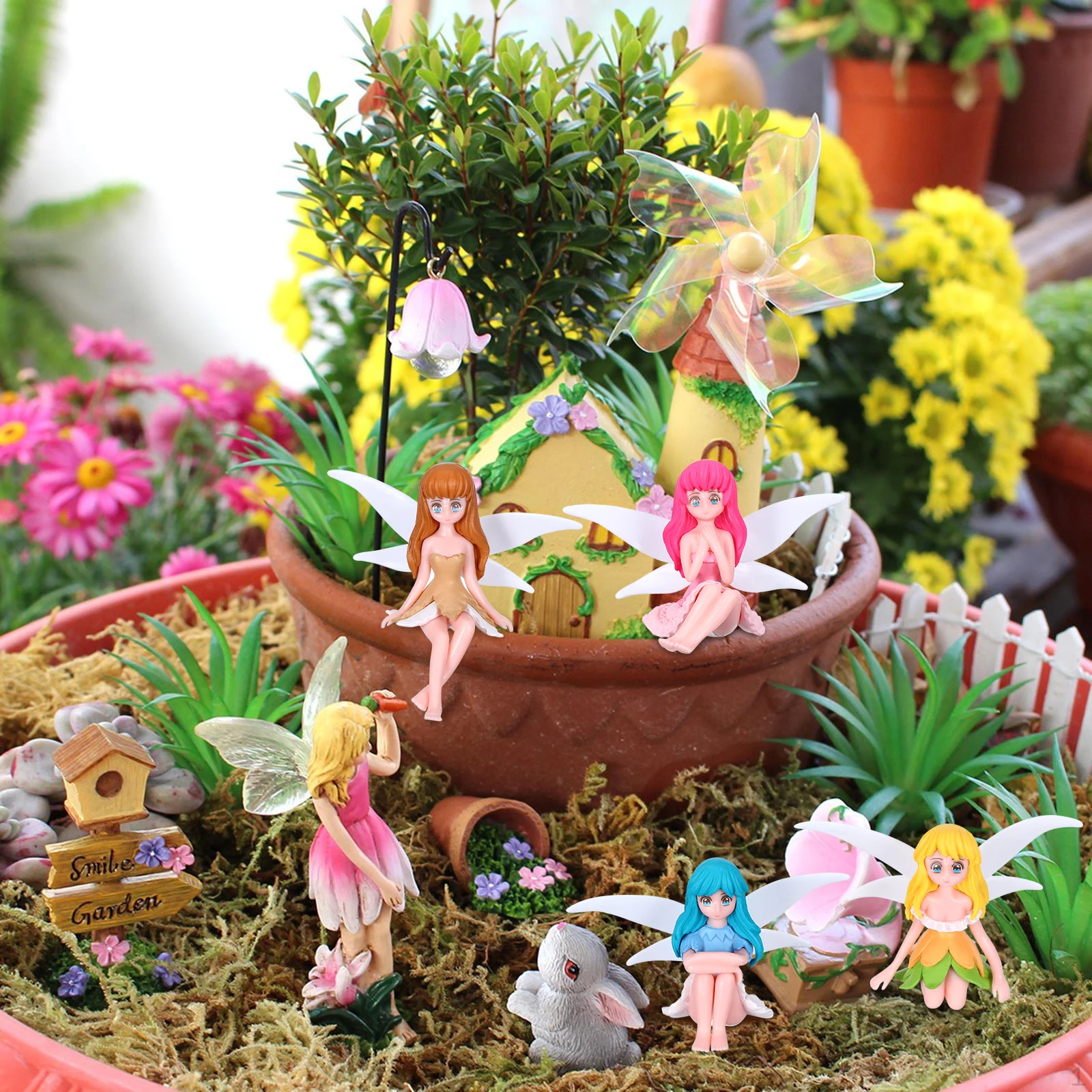 4 Pcs Miniature Fairy Garden Figurines Decoration Outdoor Ornaments Small Statue PVC Flower Fairy Sculpture Bonsai Ornament
4 Pcs Miniature Fairy Garden Figurines Decoration Outdoor Ornaments Small Statue PVC Flower Fairy Sculpture Bonsai Ornament