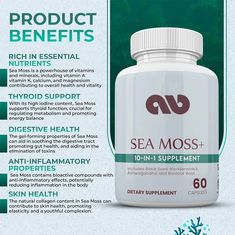 Sea Moss 3000mg Black Seed Oil South African Drunken Eggplant Bladder Burdock -10x16 (60 Vegetarian Capsules)
Sea Moss 3000mg Black Seed Oil South African Drunken Eggplant Bladder Burdock -10x16 (60 Vegetarian Capsules)