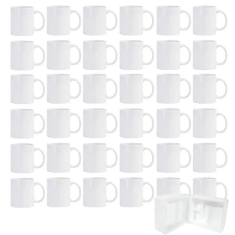 36pcs Sublimation Mugs 11oz White Coffee Cup Set Ceramic Coffee Mug with Foam Box Machine Washable White Ceramic Cups Bulk Mugs
36pcs Sublimation Mugs 11oz White Coffee Cup Set Ceramic Coffee Mug with Foam Box Machine Washable White Ceramic Cups Bulk Mugs