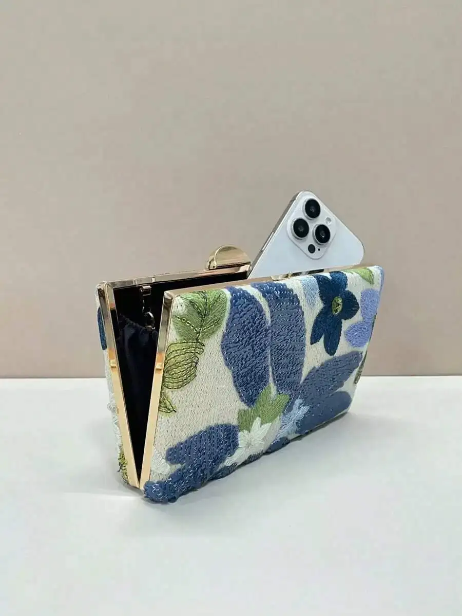 Embroidered Floral Sequined Evening Clutch Bag For Women, Elegant Frame Style Handbag For Party Wedding Prom
Embroidered Floral Sequined Evening Clutch Bag For Women, Elegant Frame Style Handbag For Party Wedding Prom