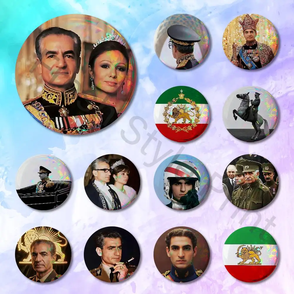 King Mohammad Reza Shah Pahlavi Iran 58mm 44mm HD Print Brooch Badges Pretty Derby Round Display Brooches Lapel Pins
King Mohammad Reza Shah Pahlavi Iran 58mm 44mm HD Print Brooch Badges Pretty Derby Round Display Brooches Lapel Pins