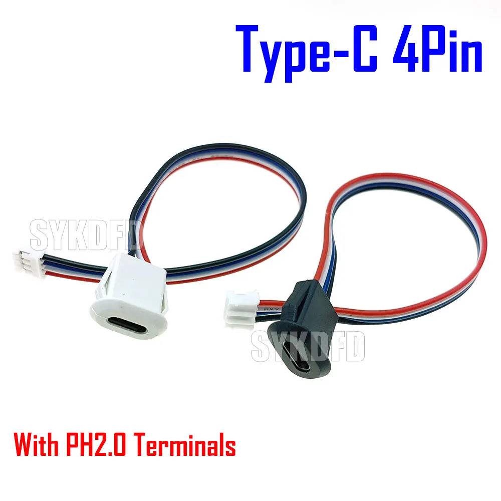 10Pcs/Lot 4Pin Type-C Waterproof with PH 2.0 USB C Connector Female TPC High Current Fast Charging jack with cc pin
10Pcs/Lot 4Pin Type-C Waterproof with PH 2.0 USB C Connector Female TPC High Current Fast Charging jack with cc pin