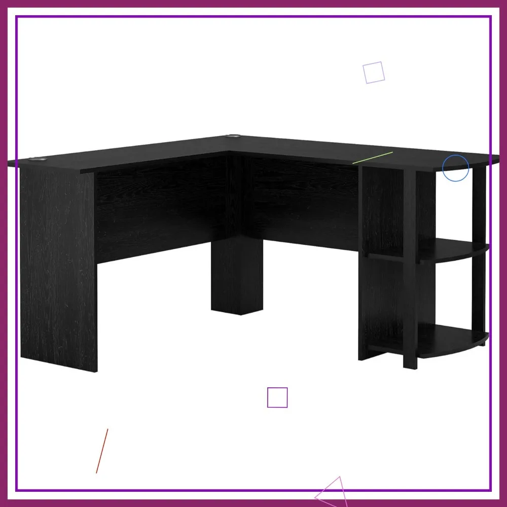 L-образный стол из черного дуба с книжными полками, современная мебель для домашнего офиса
L-образный стол из черного дуба с книжными полками, современная мебель для домашнего офиса