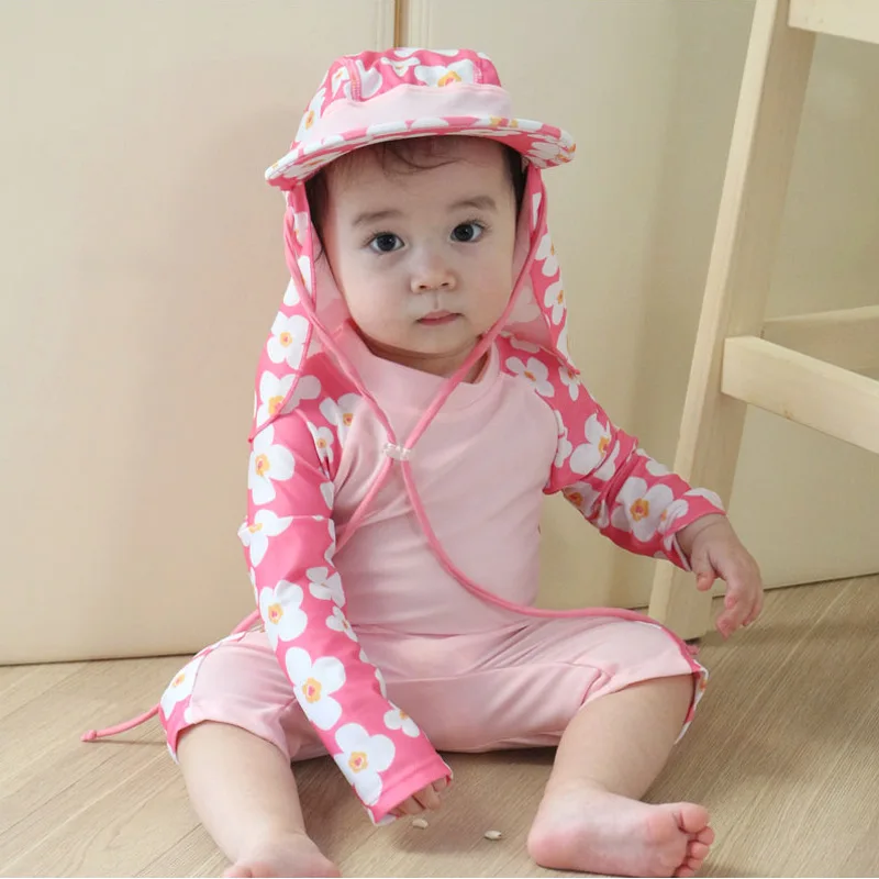 Sun Protection UV Long Sleeve Swimsuit for Baby Girls Toddler Kid One Piece Swimwear With Fisherman Sunhat Pink Floral Patchwork
Sun Protection UV Long Sleeve Swimsuit for Baby Girls Toddler Kid One Piece Swimwear With Fisherman Sunhat Pink Floral Patchwork