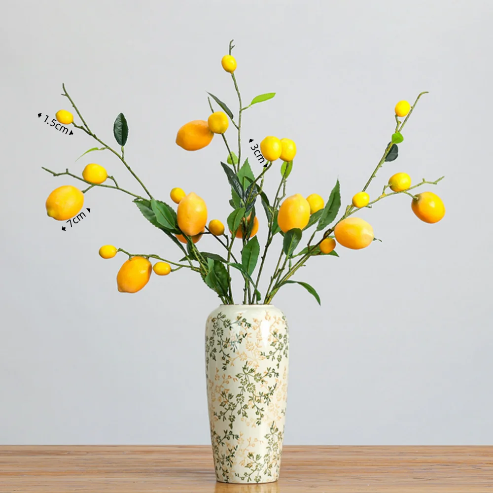 Fresh simulated lemon tree branch long branch 8 fruit lemon branch green plant artificial flower home hotel model room decoratio
Fresh simulated lemon tree branch long branch 8 fruit lemon branch green plant artificial flower home hotel model room decoratio