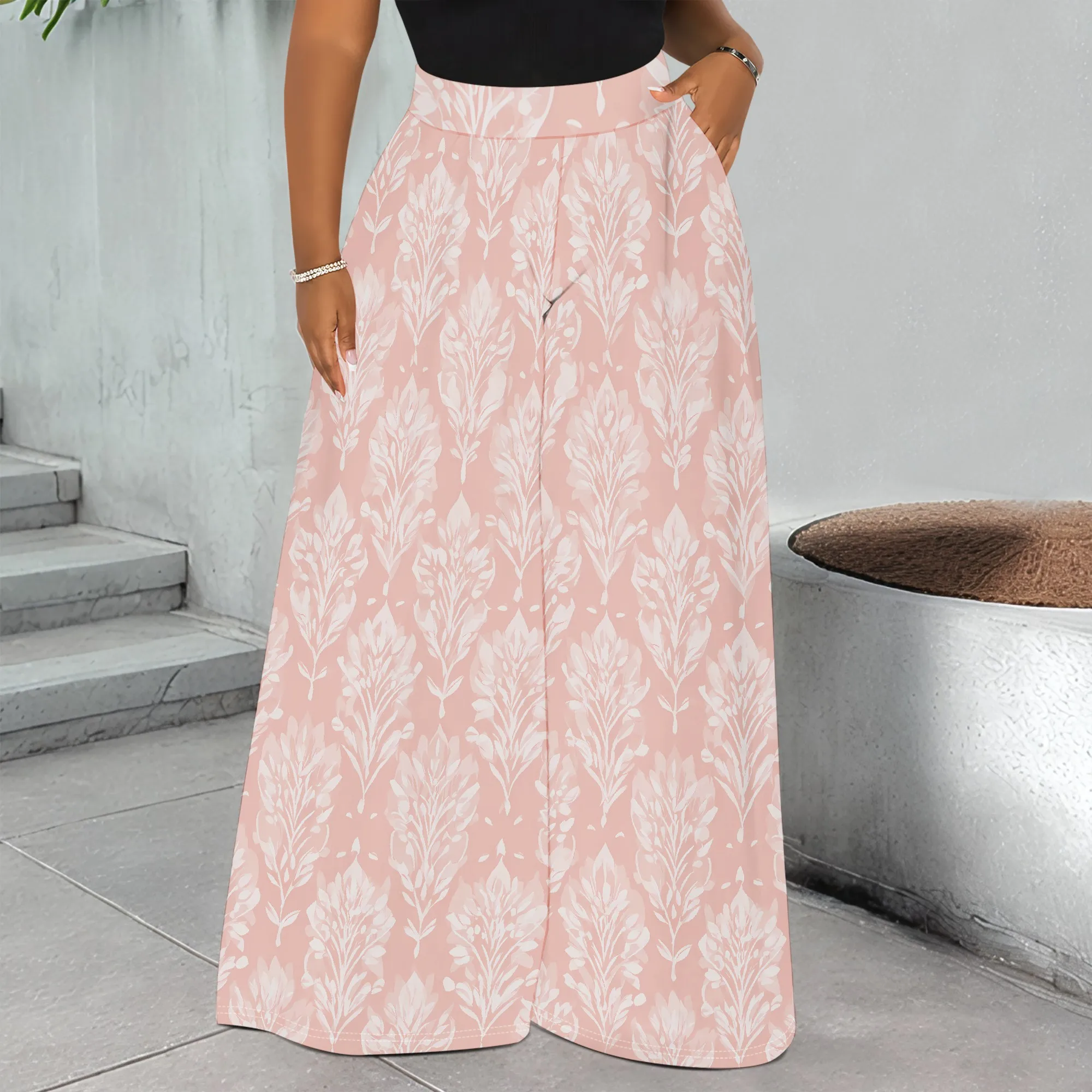 Printed Wide Leg Pants Botanical Leaf Pattern Trousers High Waist Palazzo Pants with Pockets for Women
Printed Wide Leg Pants Botanical Leaf Pattern Trousers High Waist Palazzo Pants with Pockets for Women