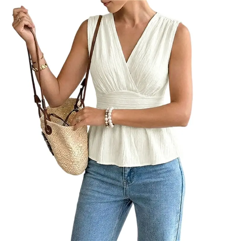 CYL-Women's Elegant Wrap V Neck Peplum Tops Sleeveless Ruched Ruffle Dressy Blouses Shirts
CYL-Women's Elegant Wrap V Neck Peplum Tops Sleeveless Ruched Ruffle Dressy Blouses Shirts