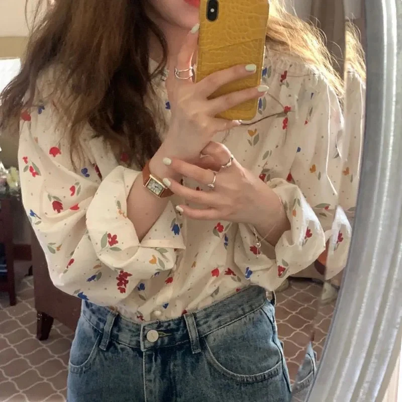 Women Korean O Neck Printed Shirts Summer Single Breasted Chic Blouse Women Fashion All-Match Loose Office Lady Shirt
Women Korean O Neck Printed Shirts Summer Single Breasted Chic Blouse Women Fashion All-Match Loose Office Lady Shirt