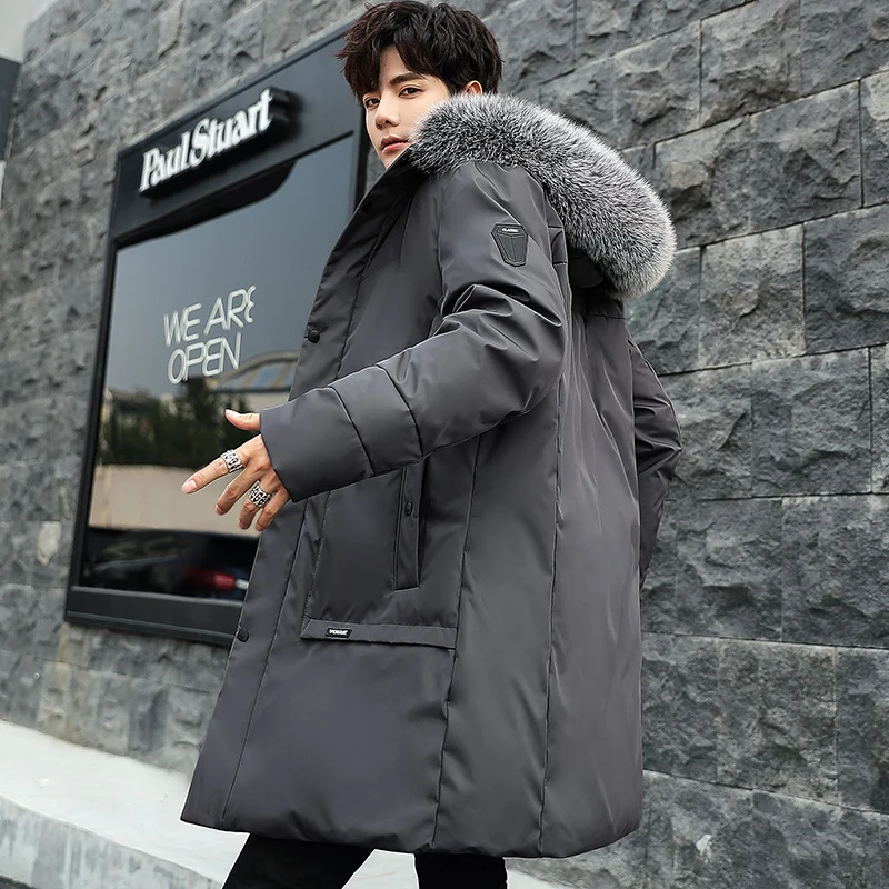 2025 Новый зимний мужской пуховик, длинный утолщенный теплый 90% белый утиный пуховик, мужская зимняя куртка-пуховик, парка с капюшоном, черная верхняя одежда 
2025 Новый зимний мужской пуховик, длинный утолщенный теплый 90% белый утиный пуховик, мужская зимняя куртка-пуховик, парка с капюшоном, черная верхняя одежда