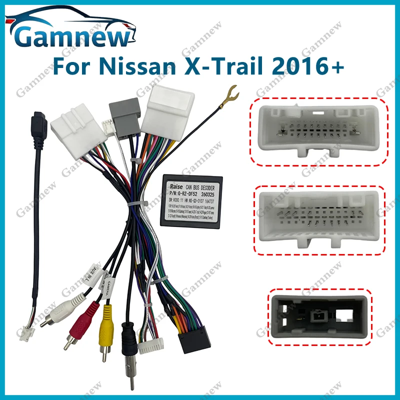 Car Stereo Audio 16PIN Android MP5 Power Core Cable Adapter for Nissan X-Trail Qashqai Juke Navana 2016+ Wiring Harness
Car Stereo Audio 16PIN Android MP5 Power Core Cable Adapter for Nissan X-Trail Qashqai Juke Navana 2016+ Wiring Harness