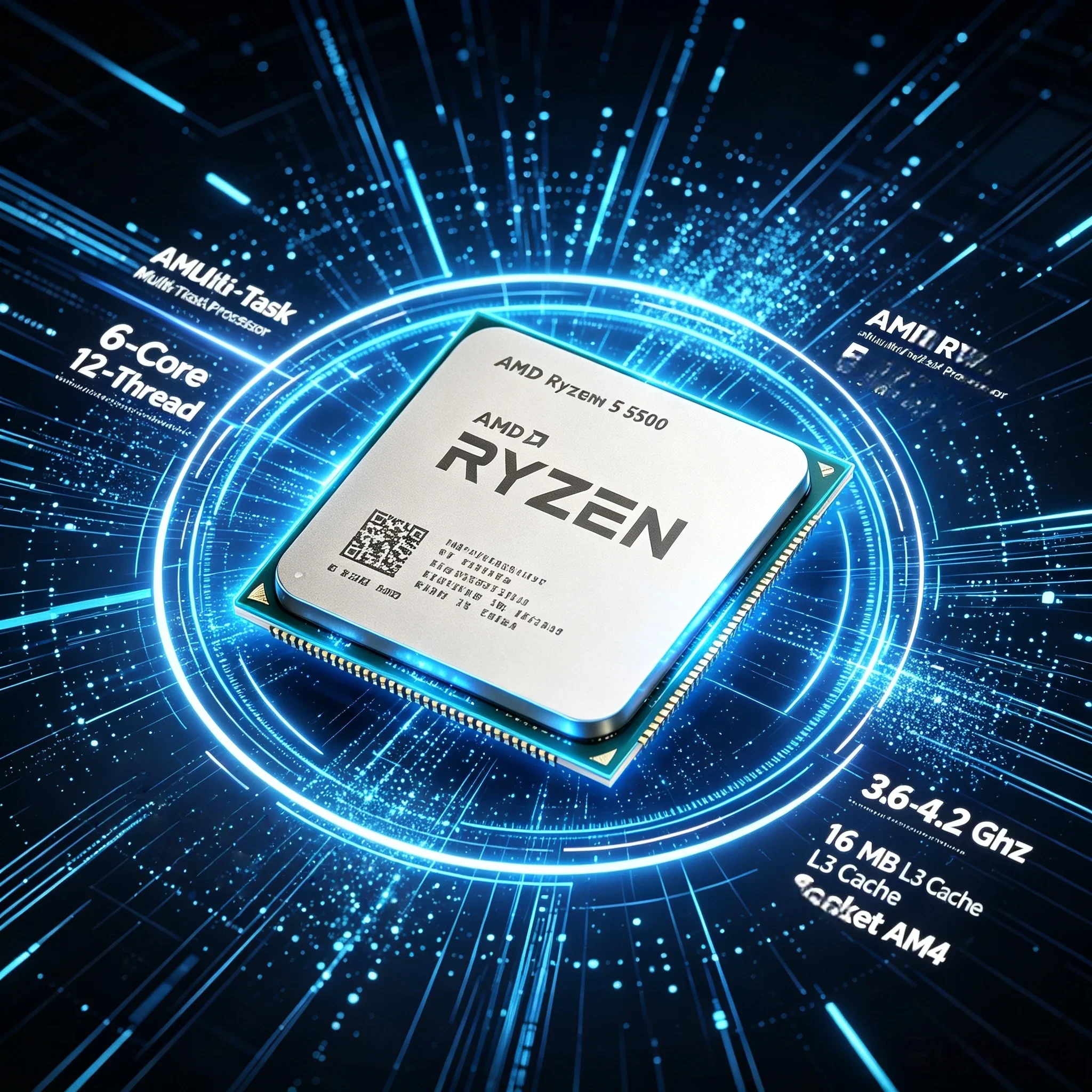 Gaming Processor AMD Ryzen 5 5500 4.2GHz Max Boost Frequency 7NM 16MB Cache Socket AM4 6C12T Desktop CPU No Heatsink
Gaming Processor AMD Ryzen 5 5500 4.2GHz Max Boost Frequency 7NM 16MB Cache Socket AM4 6C12T Desktop CPU No Heatsink