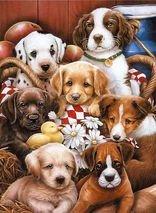 DIY Cute Multi Breed Puppy Basket Group Jigsaw Puzzle, Farm Daisy Rubber Duck Fruit Country Wall Decor Gift
DIY Cute Multi Breed Puppy Basket Group Jigsaw Puzzle, Farm Daisy Rubber Duck Fruit Country Wall Decor Gift
