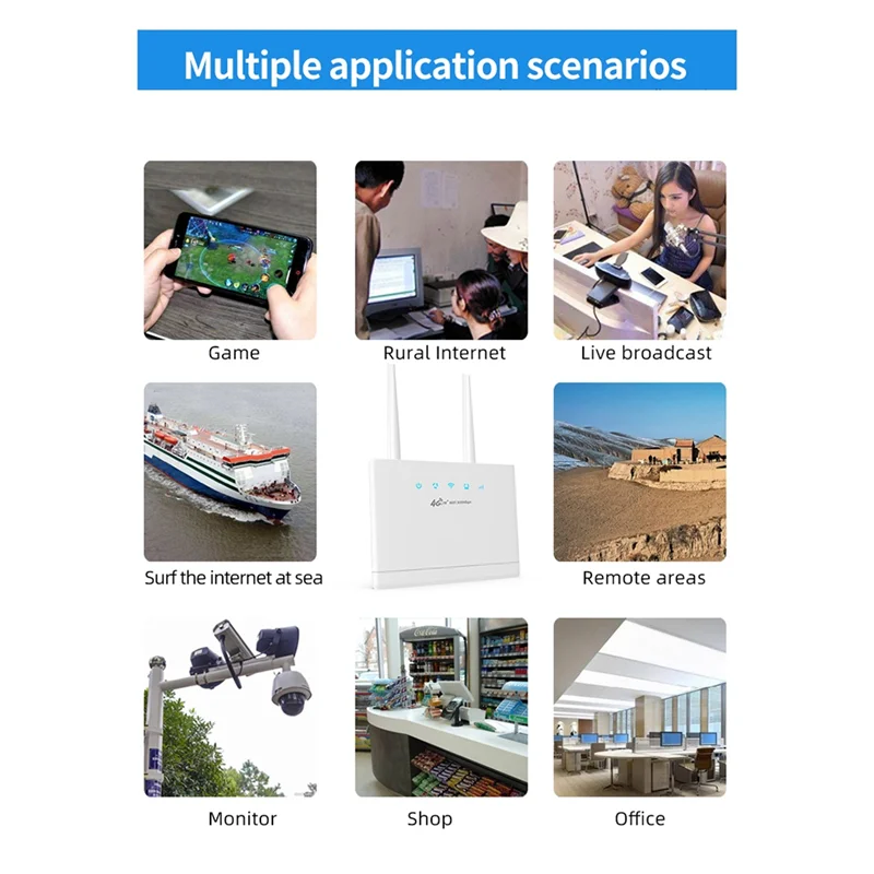 TCES-4G LTE Wifi Router SIM Card 300Mbps Wireless Wifi Router Home Hotspot Support 4G To LAN Port 16 Wifi Users
TCES-4G LTE Wifi Router SIM Card 300Mbps Wireless Wifi Router Home Hotspot Support 4G To LAN Port 16 Wifi Users