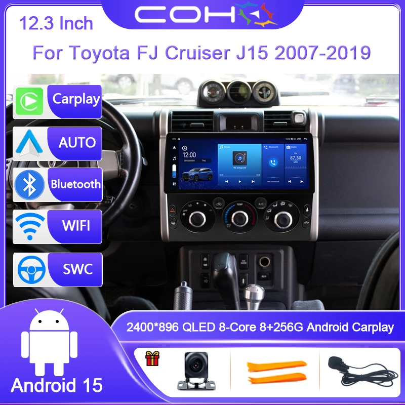 12.3Inch For Toyota FJ Cruiser J15 2007-2019 Android15 8-Core 8G+256G Car Multimedia Player Stereo Receiver Radio GPS 4G Carplay
12.3Inch For Toyota FJ Cruiser J15 2007-2019 Android15 8-Core 8G+256G Car Multimedia Player Stereo Receiver Radio GPS 4G Carplay