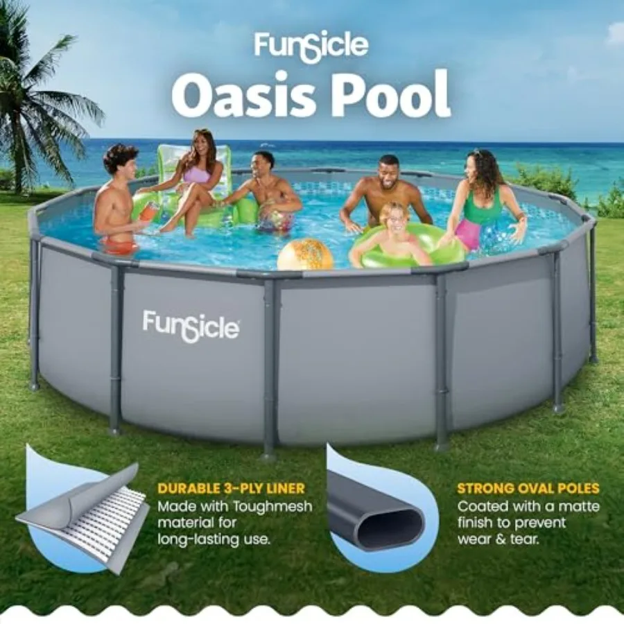 14' x 42" Round Above Ground Swimming Pool, Includes FiltraBoost 1200 GPH Filter Pump with AutoSkimmer, Ladder, Type C Filter
14' x 42" Round Above Ground Swimming Pool, Includes FiltraBoost 1200 GPH Filter Pump with AutoSkimmer, Ladder, Type C Filter