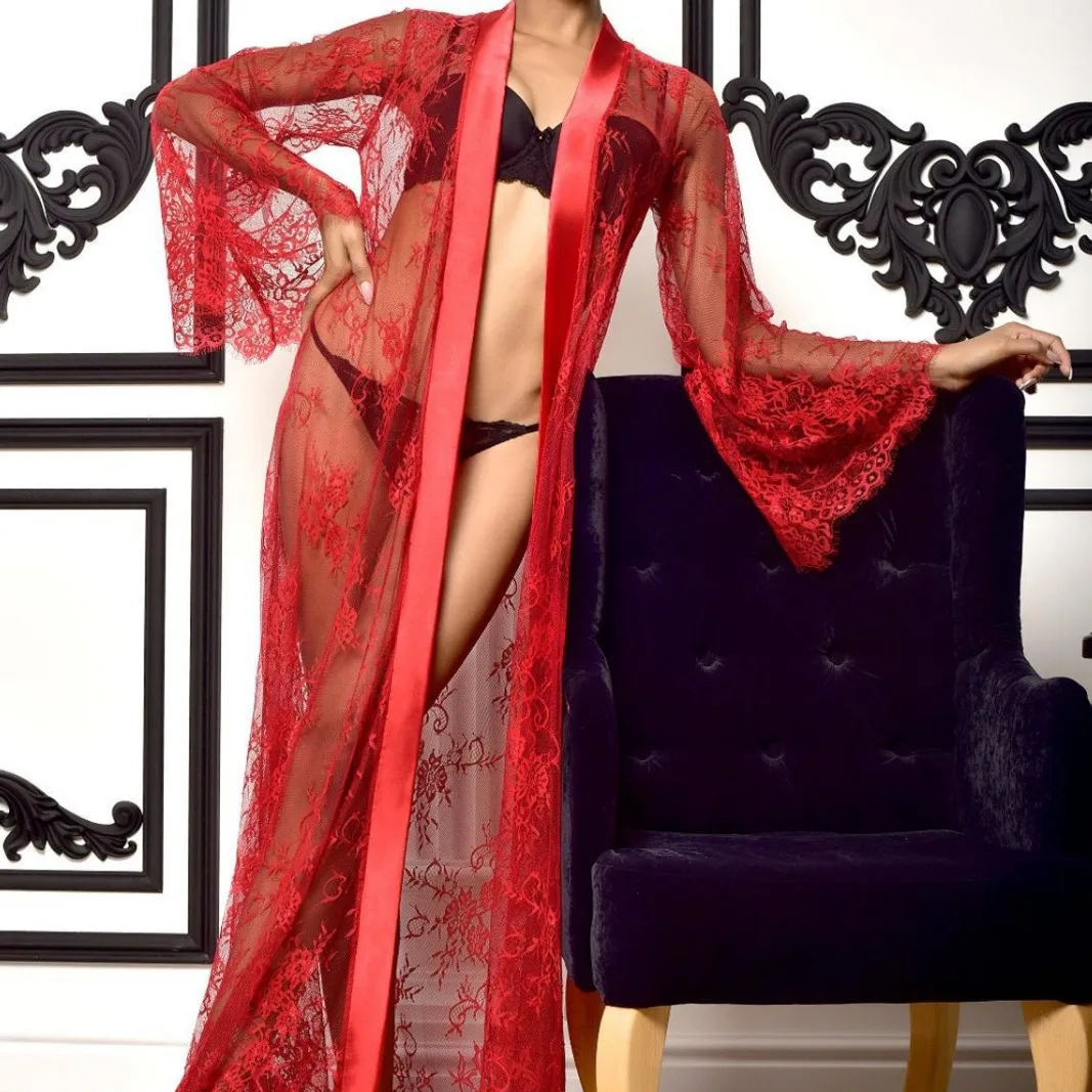 Women Sexy Lace Lingerie Robe Floral Mesh See Through Long Nightgown Set Plus Size Lingerie Costumes For Women Sleepwear
Women Sexy Lace Lingerie Robe Floral Mesh See Through Long Nightgown Set Plus Size Lingerie Costumes For Women Sleepwear