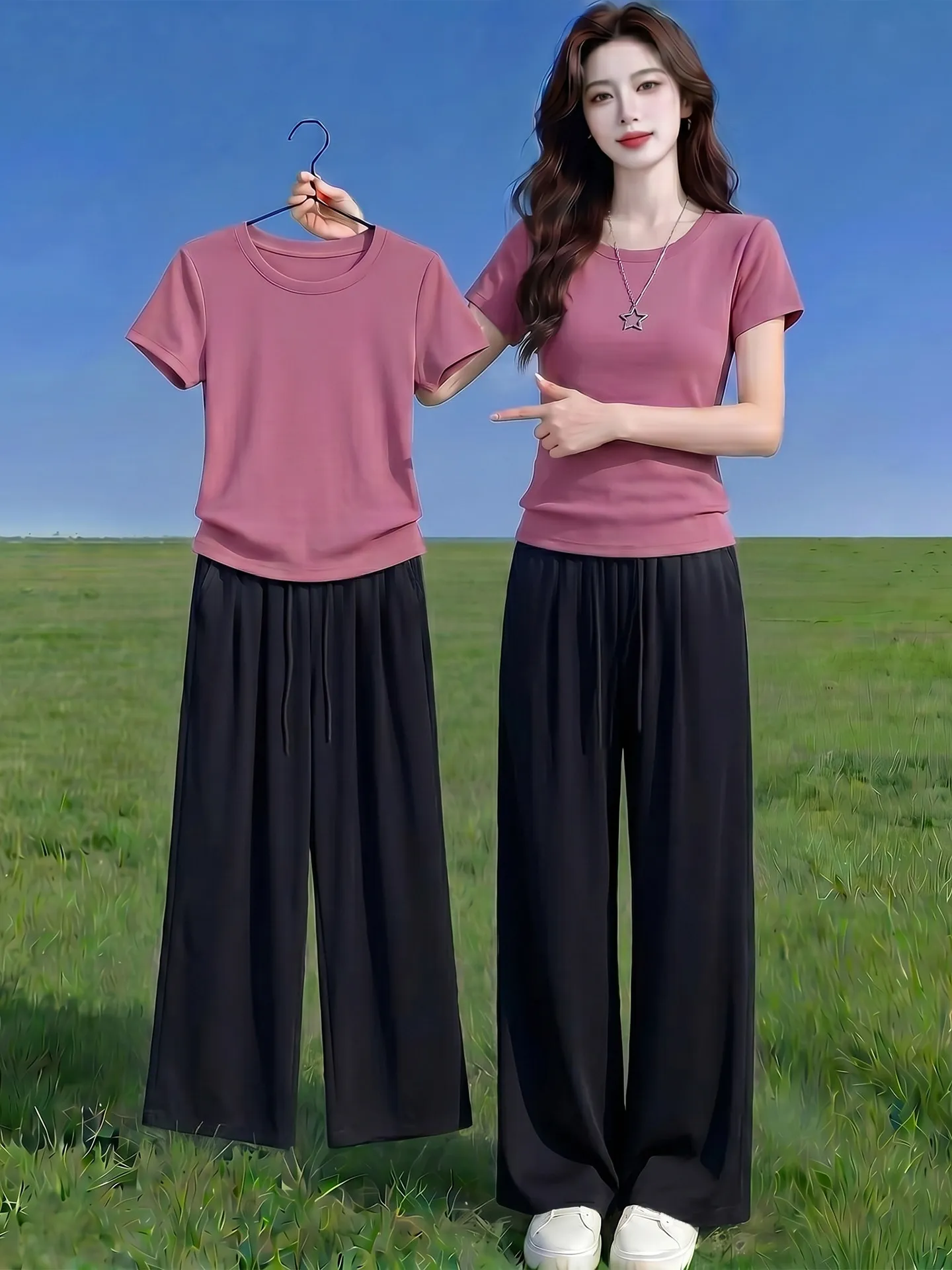Summer Fashionable High Waist Casual Pants Beautiful Set Women's Clothing Elegant Personality Top Matching High Waist Loose P...
Summer Fashionable High Waist Casual Pants Beautiful Set Women's Clothing Elegant Personality Top Matching High Waist Loose P...