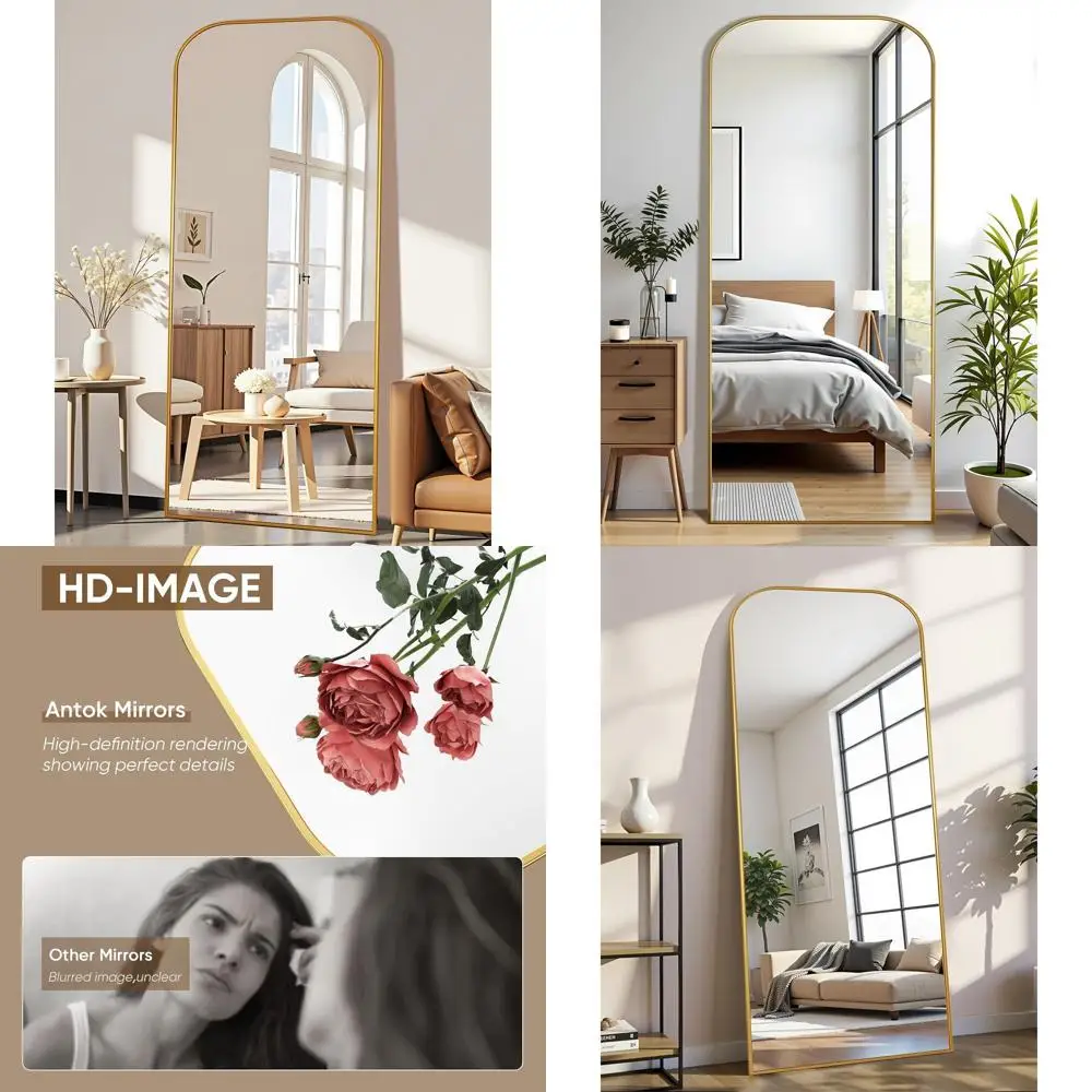 59 Arched Floor Standing Mirror with Stand for Bedroom, Living Room, Gold Finish
59 Arched Floor Standing Mirror with Stand for Bedroom, Living Room, Gold Finish