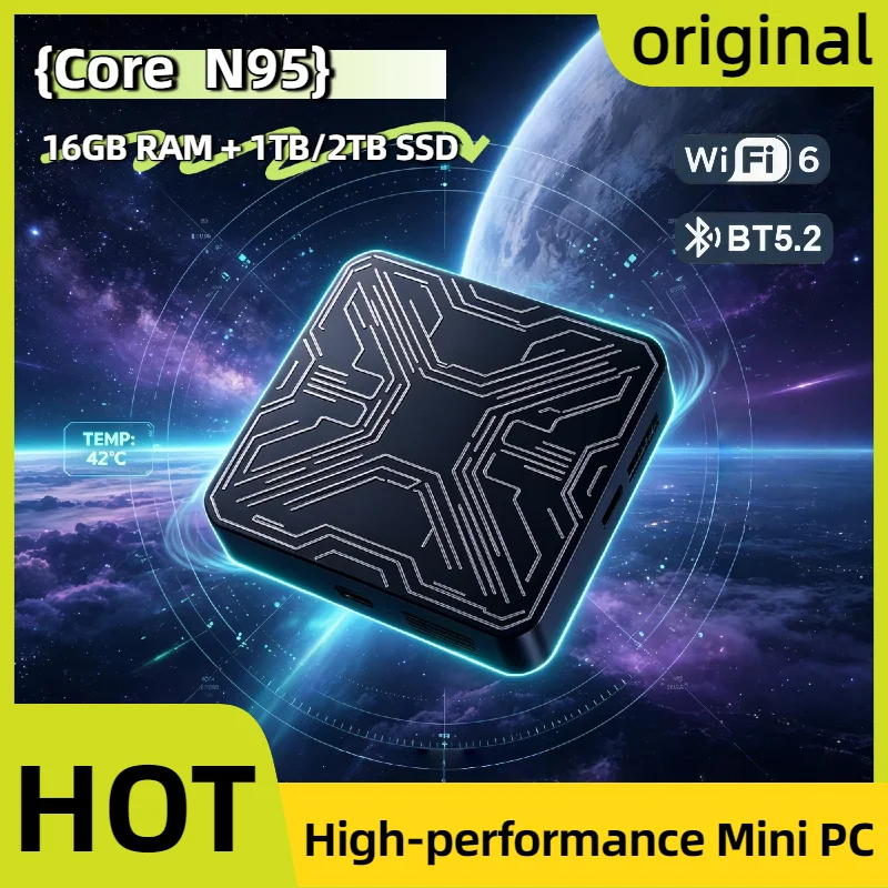 2026 Intel Core N95 Portable Mini PC 16GB DDR4 M.2 NVMe SSD Triple 4K WiFi6 Silent Cooling Office Computer Desktop Home
2026 Intel Core N95 Portable Mini PC 16GB DDR4 M.2 NVMe SSD Triple 4K WiFi6 Silent Cooling Office Computer Desktop Home
