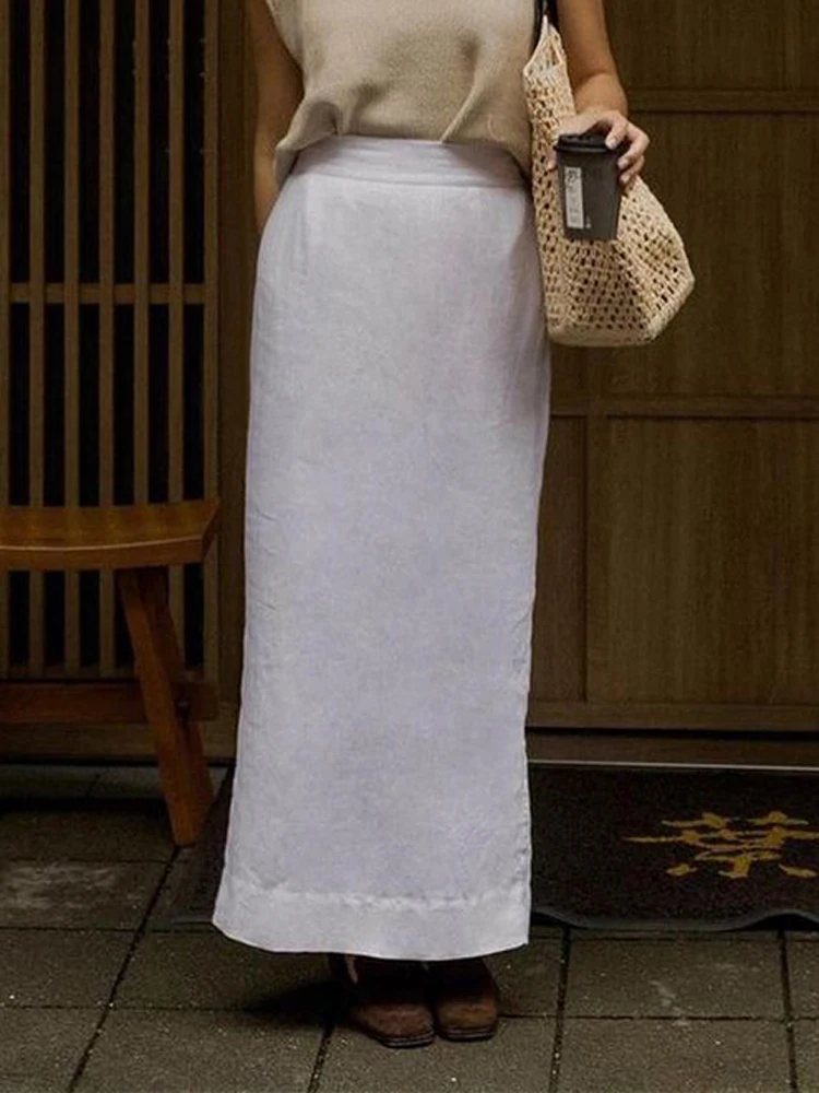High Waist Pure Linen Midi Skirt Women's Summer Slimming Cool Feeling Skirts Casual Regular Thickness High Waist Design
High Waist Pure Linen Midi Skirt Women's Summer Slimming Cool Feeling Skirts Casual Regular Thickness High Waist Design