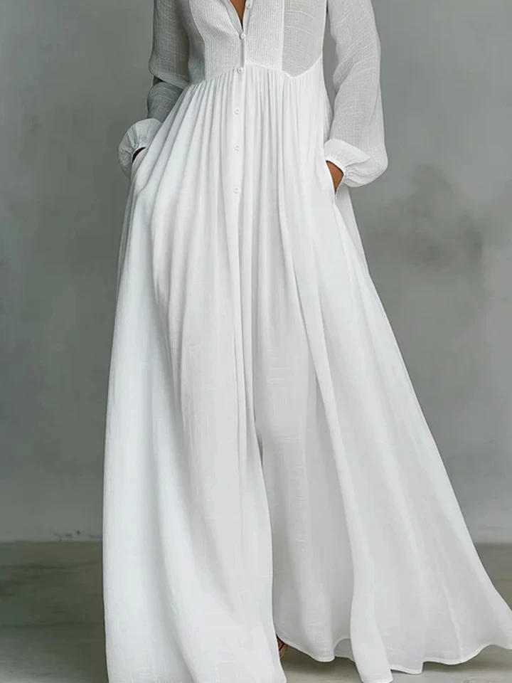 Spring Autumn New Pleated Evening Dress Lady Solid Color High Waist Pocket Dress Elegant Lapel Long Sleeve Party Women's Dress
Spring Autumn New Pleated Evening Dress Lady Solid Color High Waist Pocket Dress Elegant Lapel Long Sleeve Party Women's Dress