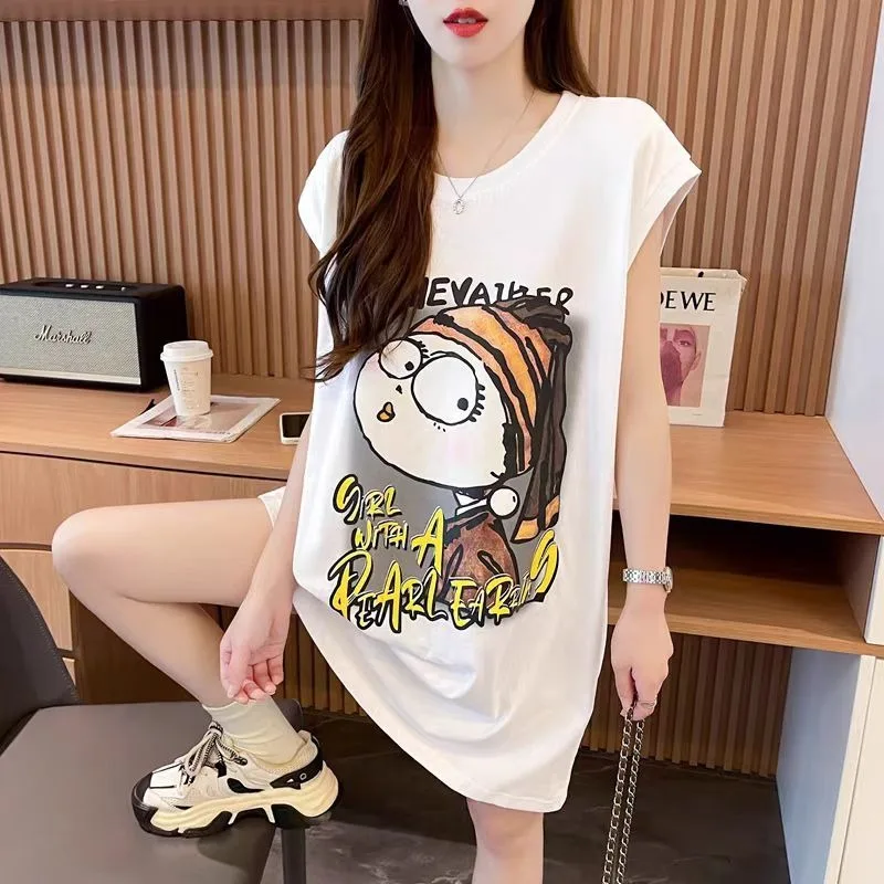Sweet Fresh Japanese Style Sleeveless T Shirt Women Summer 2025 NewFashion Temperament Korean Mid Long Tops
Sweet Fresh Japanese Style Sleeveless T Shirt Women Summer 2025 NewFashion Temperament Korean Mid Long Tops