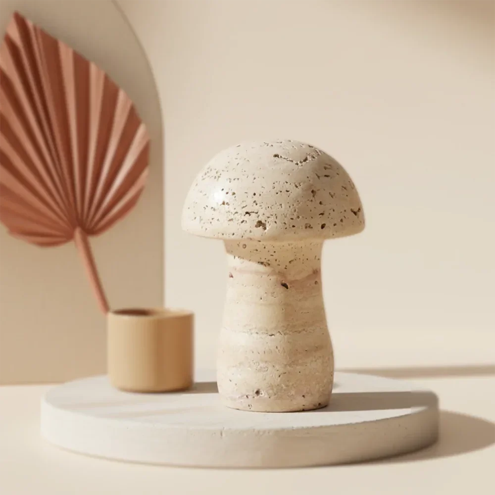 Handmade Travertine Mushroom Decor Luxury Stone Sculptures and Figurines Modern Home Decoration Ornaments
Handmade Travertine Mushroom Decor Luxury Stone Sculptures and Figurines Modern Home Decoration Ornaments