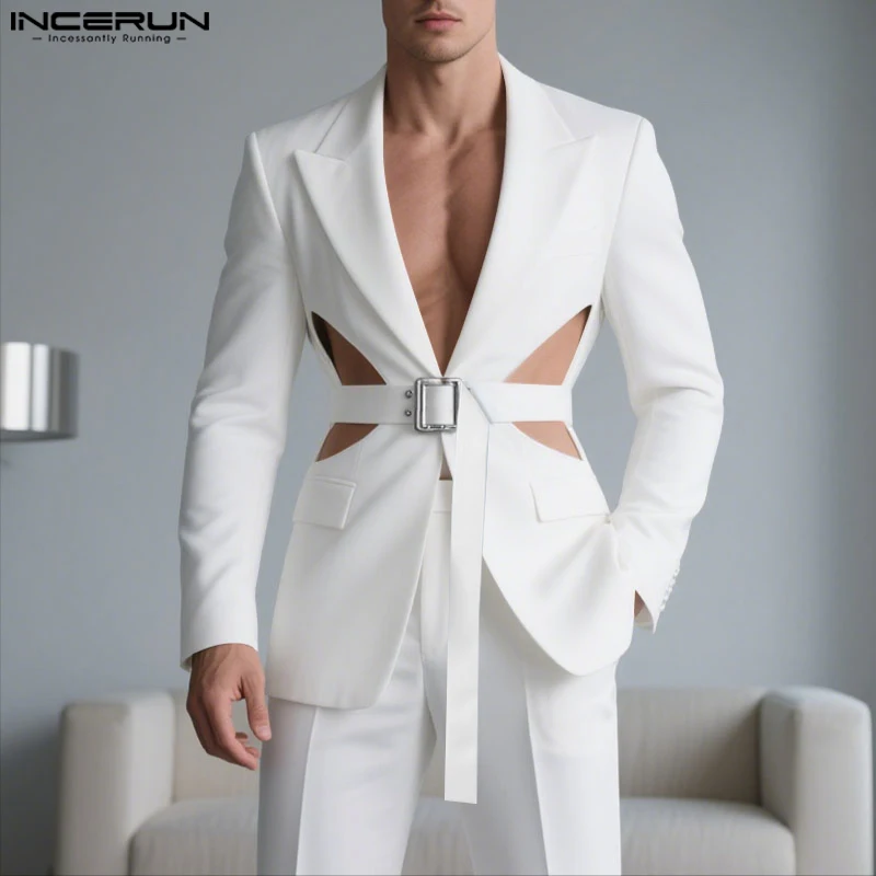 INCERUN Men Blazer Solid Color Lapel Long Sleeve Casual Suit Men Streetwear 2025 Personality Fashion Male Coats Blazer With Belt
INCERUN Men Blazer Solid Color Lapel Long Sleeve Casual Suit Men Streetwear 2025 Personality Fashion Male Coats Blazer With Belt