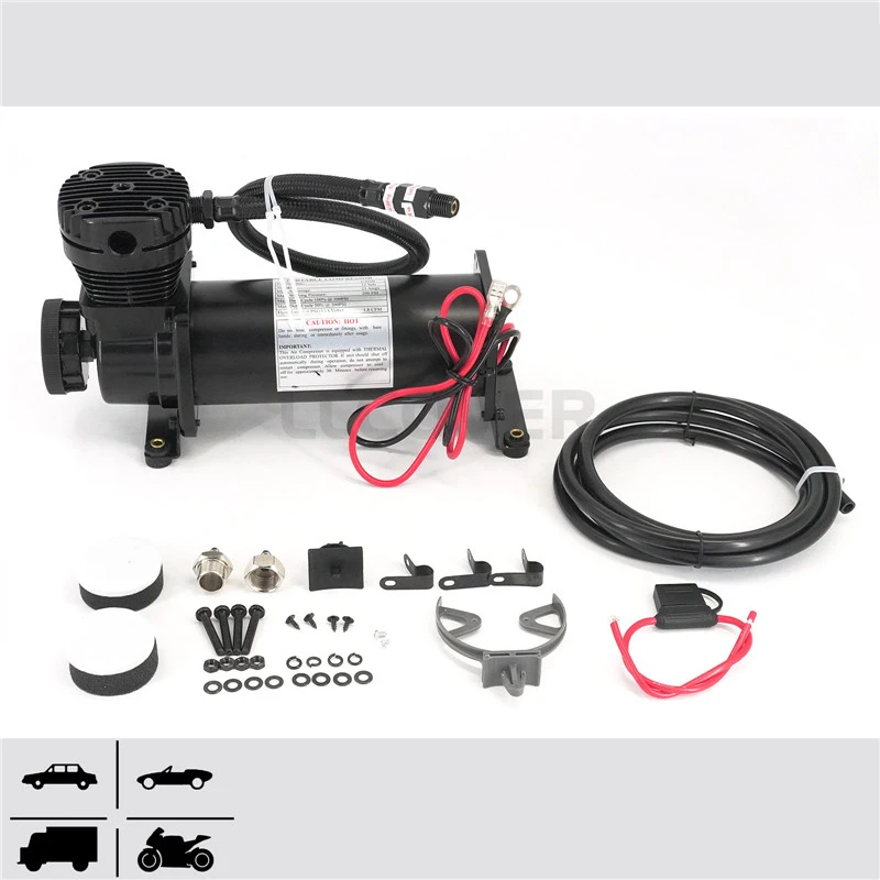 Black suspension inflation pump 12V car suspension air pump modification car air compressor inflation pump
Black suspension inflation pump 12V car suspension air pump modification car air compressor inflation pump