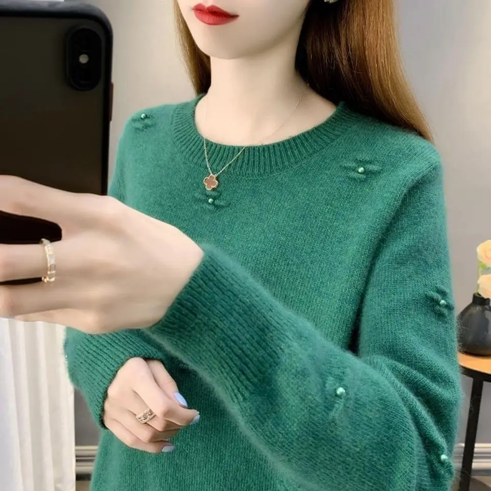 2023 Autumn And Winter New Women's Pullover Beaded Knitted Top Fashion Loose Long Sleeve Sweater
2023 Autumn And Winter New Women's Pullover Beaded Knitted Top Fashion Loose Long Sleeve Sweater