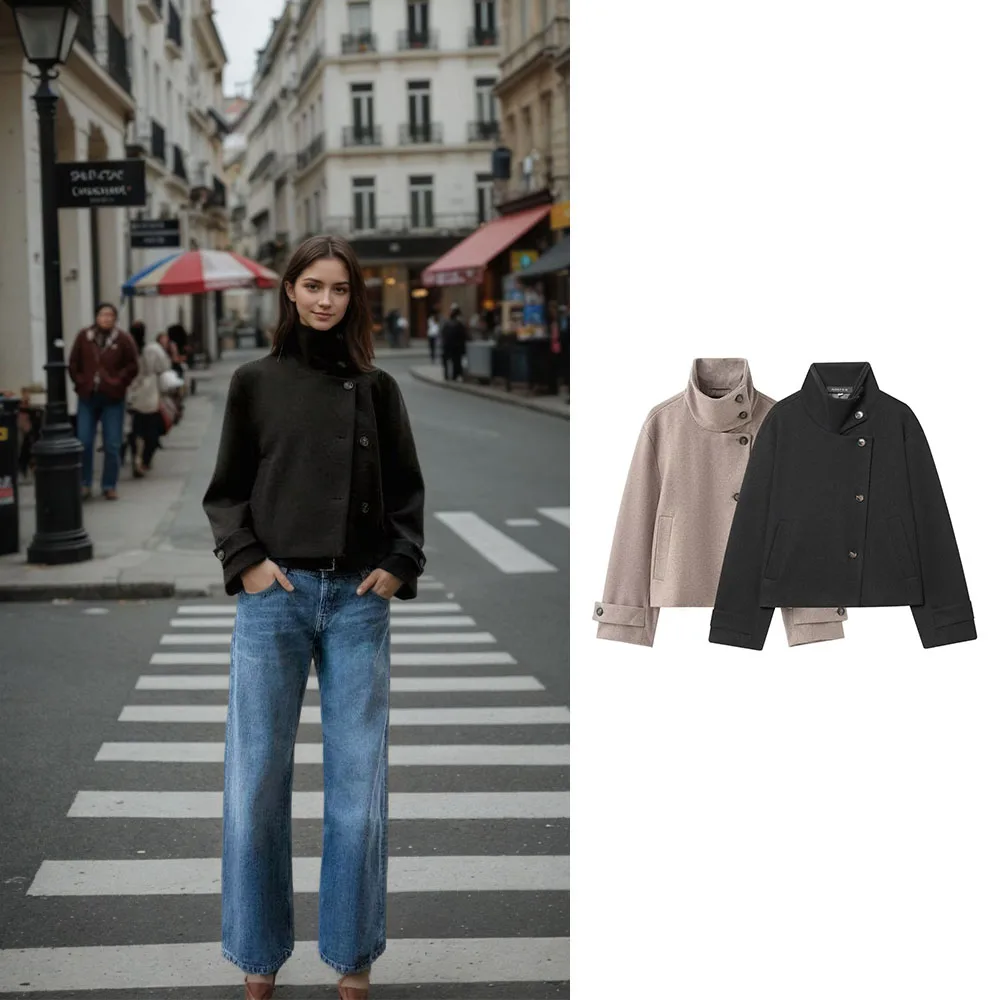 Winter new women's fashionable simple and versatile stand up collar jacket
Winter new women's fashionable simple and versatile stand up collar jacket