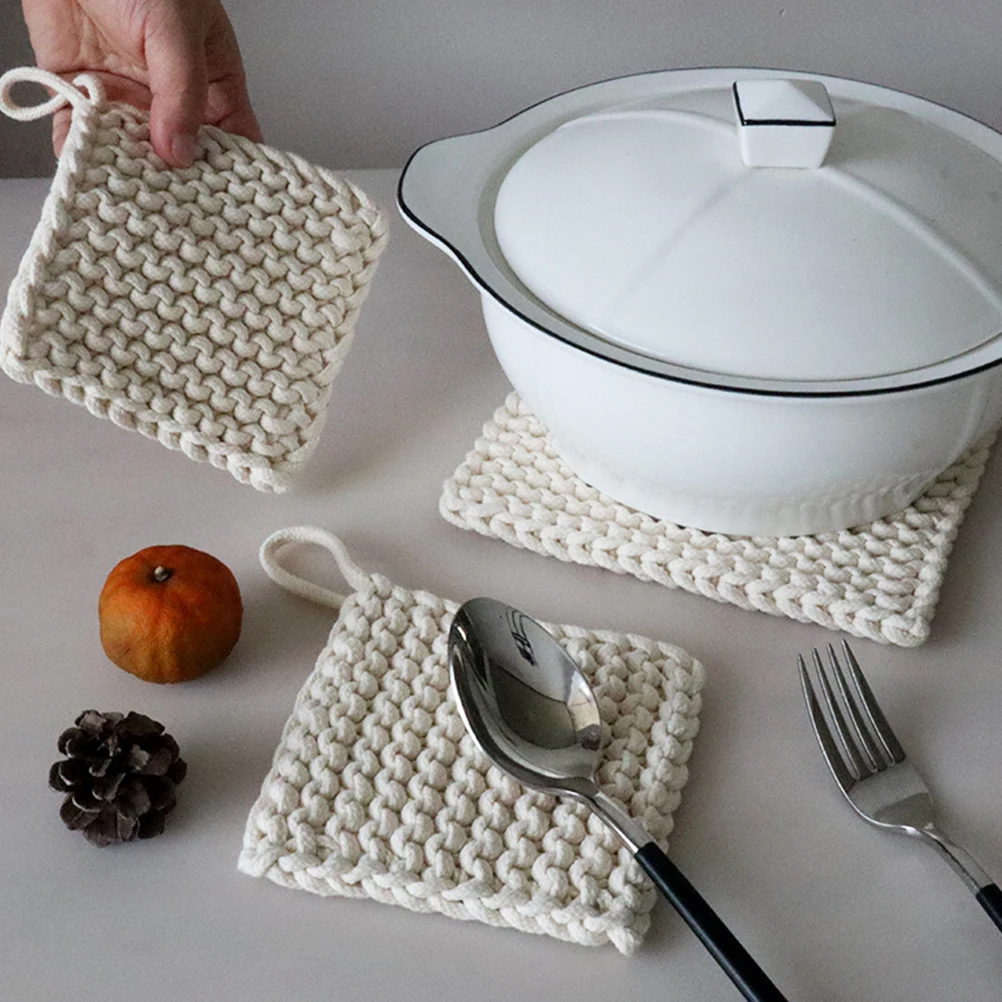 square Simple Woven Cotton Mat Japan style Woven Insulation Pot Mat diy handmade Pot Mat Dining Table Coaster Bowl Pad Home deco
square Simple Woven Cotton Mat Japan style Woven Insulation Pot Mat diy handmade Pot Mat Dining Table Coaster Bowl Pad Home deco