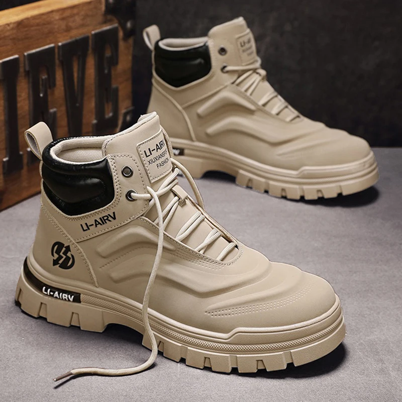 Autumn New Shoes For Men Leather Boots High Tops Casual Shoes Youth Street Fashion Wear-Resistant Boots Male Work Boots
Autumn New Shoes For Men Leather Boots High Tops Casual Shoes Youth Street Fashion Wear-Resistant Boots Male Work Boots