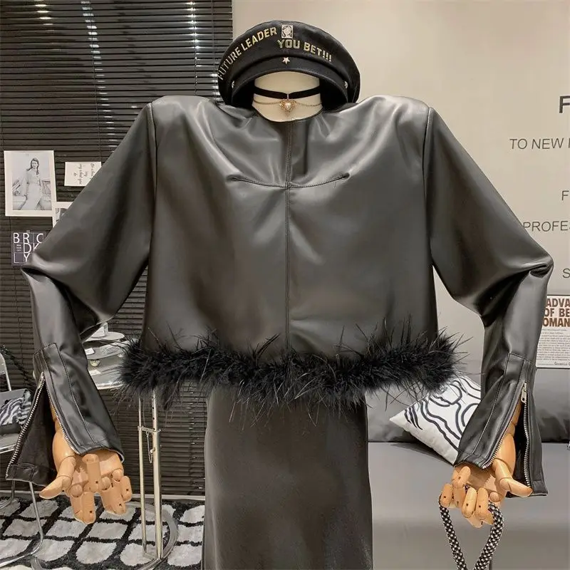 American Street Moto&Biker Patchwork Leather Jackets 2025 Autumn Winter New Black Coat Women Y2k Loose Long Sleeve Zipper Tops
American Street Moto&Biker Patchwork Leather Jackets 2025 Autumn Winter New Black Coat Women Y2k Loose Long Sleeve Zipper Tops