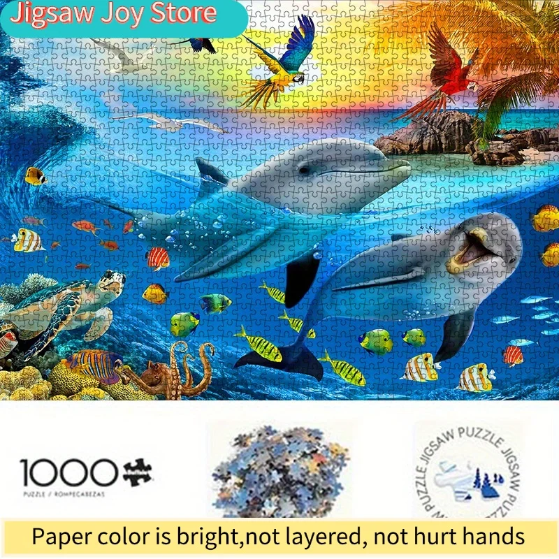 DIY paper puzzle, (marine life, dolphin, tropical fish, parrot) high-quality white card material, suitable for parent-Youngst
DIY paper puzzle, (marine life, dolphin, tropical fish, parrot) high-quality white card material, suitable for parent-Youngst