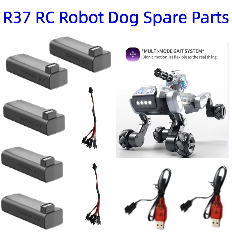 Запасные части для робота-собаки R37: аккумулятор 7.4v 500mAh, USB-кабель, зарядный кабель 4-в-1 для: аккумулятора R37 RC Dog, оригинальные аксессуары.
Запасные части для робота-собаки R37: аккумулятор 7.4v 500mAh, USB-кабель, зарядный кабель 4-в-1 для: аккумулятора R37 RC Dog, оригинальные аксессуары.