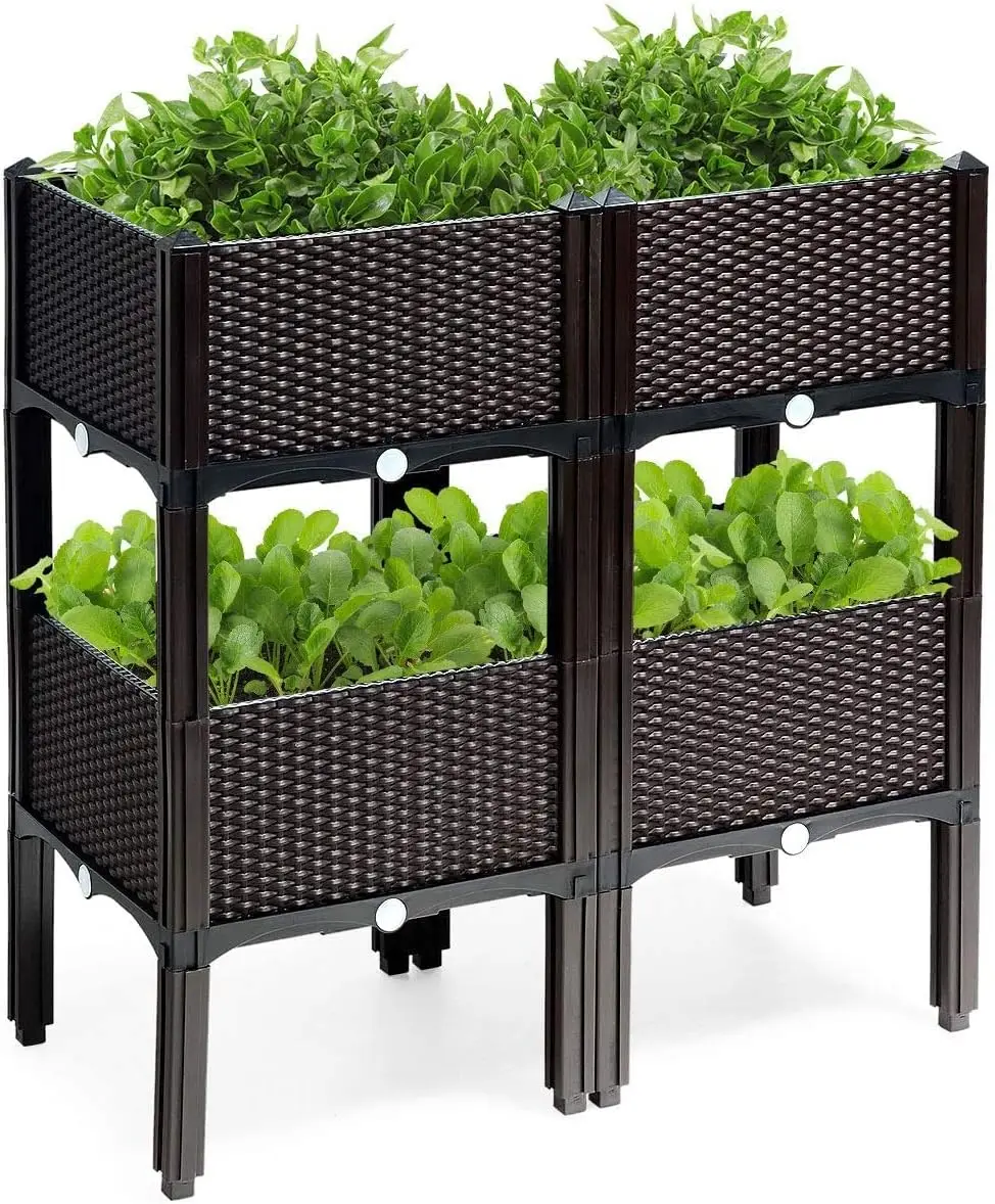 LUARANE Raised Garden Bed Kit, Outdoor Plastic Planter Box Set of 4, Elevated Garden Beds with Brackets, Suitable for Ga
LUARANE Raised Garden Bed Kit, Outdoor Plastic Planter Box Set of 4, Elevated Garden Beds with Brackets, Suitable for Ga